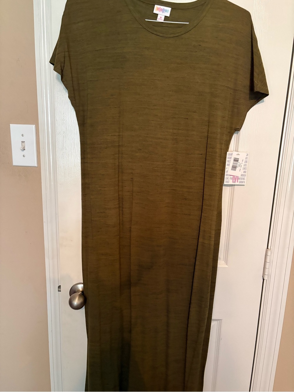 LuLaRoe Olive Maxi Dress - Solid Olive Green